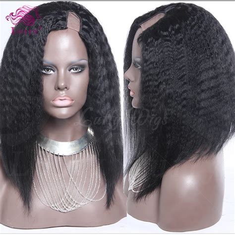 Virgin Brazilian Kinky Straight U Part Wig Unprocessed 100 Human Hair
