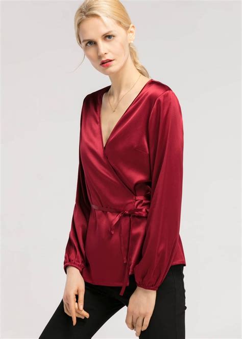 v neck silk wrap blouse blouses for women long skirt outfits wrap blouse