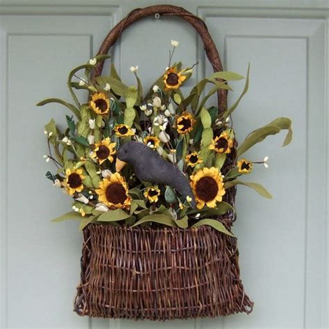 Summer Wreath Fall Wreath Wreath For Door Door Basket Etsy Fall