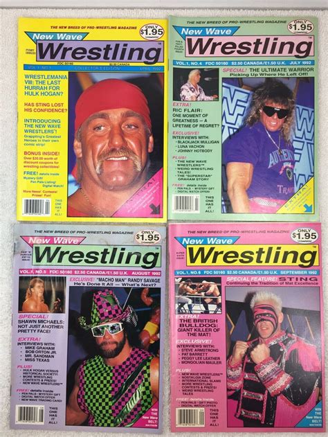 Lot Of 9 New Wave Wrestling Magazine Wrestler 92 96 Various Etsy