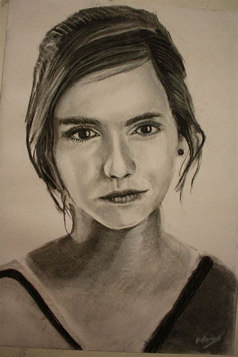 Emma Watson Charcoal Drawing By ~captainboss On Deviantart Drawing