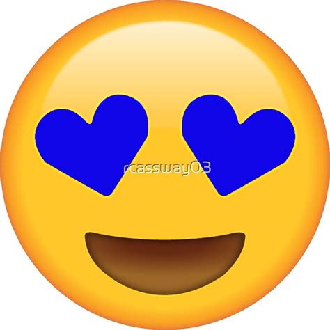 Blue Heart Eye Emoji Stickers By Rcassway03 Redbubble