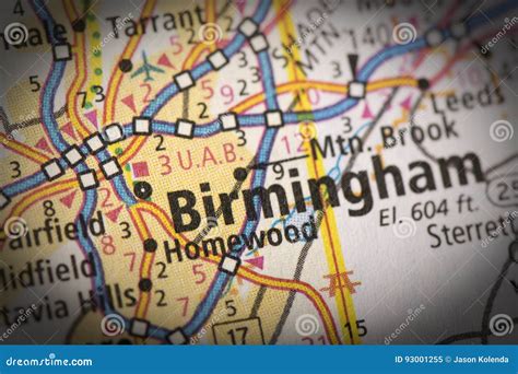 Birmingham En Mapa Imagen De Archivo Imagen De America 93001255