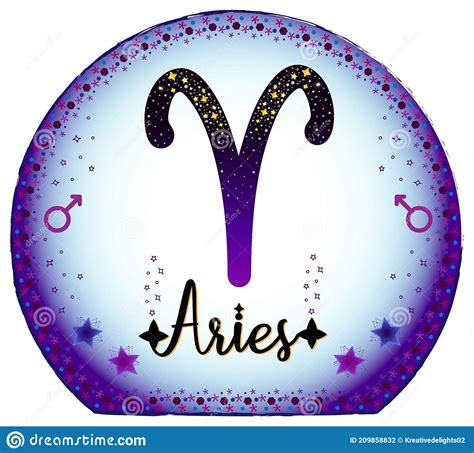 Aries Zodiac Sign. Moon Sign Label. Astrology Sign. Horoscope Vector