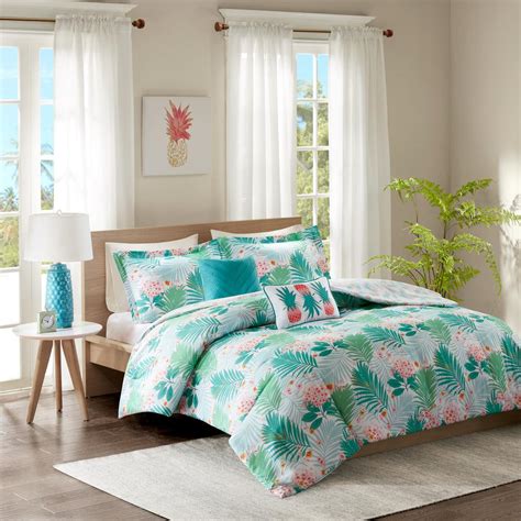 Intelligent Design Lily 5 Piece Aqua Fullqueen Floral Comforter Set
