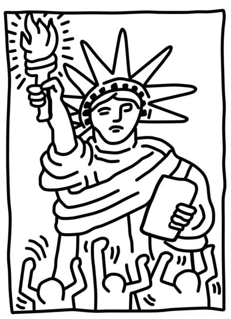 Dibujo De La Estatua De La Libertad Para Colorear Imprimir E Dibujar
