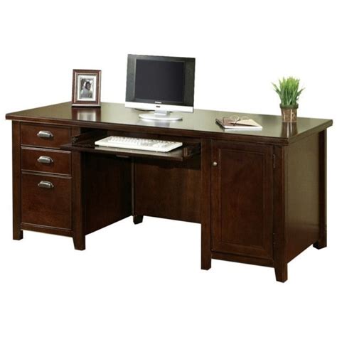 Kathy Ireland Home By Martin Tribeca Loft Double Pedestal Wood Computer