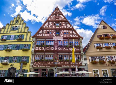 Half Timbered House Hotel Deutsches Haus Dinkelsbuhl Romantic Road Middle Franconia Bavaria