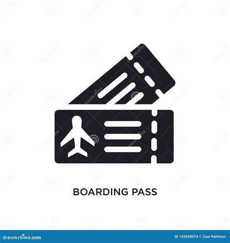 Black Boarding Pass Isolated Vector Icon Simple Element Illustration From Travel Concept Vector