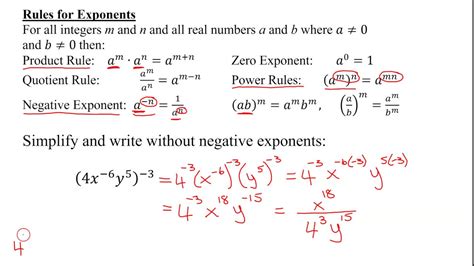 Simplify An Exponential Expression Using The Power Rules And Negative