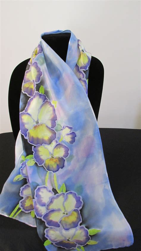 Hand Painted Silk Scarf Silk Painting Silk Scarf Painting Silk Art