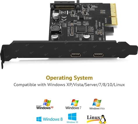 Rivo Pci E To Usb Pci Express Card Dual Type C Ports Superspeed Up