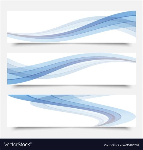 Blue Waves On A White Backgroundset Banners Vector Image