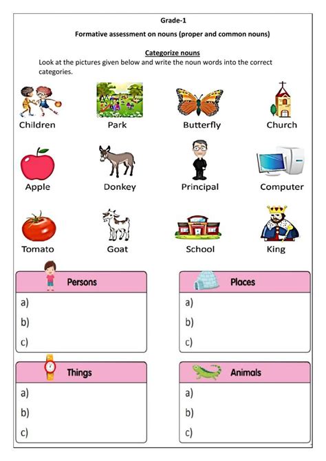 Nouns Online Worksheet For Grade 1 You Can Do The Exercises Online Or