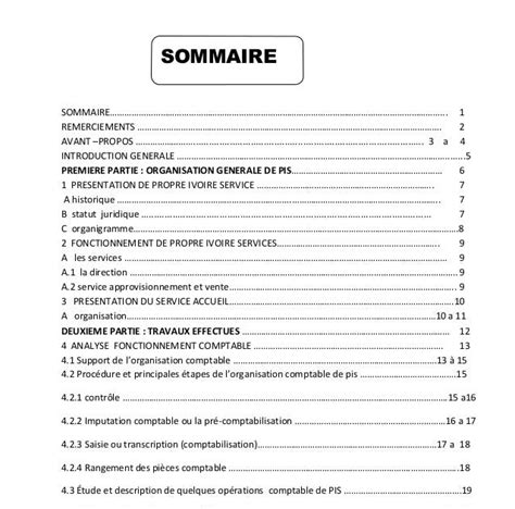 Sommaire Rapport De Stage 3eme Exemple Exemple De Groupes