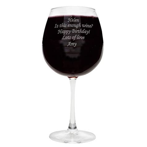 Personalised Giant Wine Glass Engraved Glassware