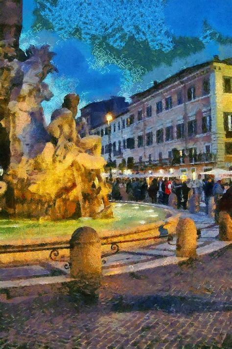 Piazza Navona In Rome By George Atsametakis