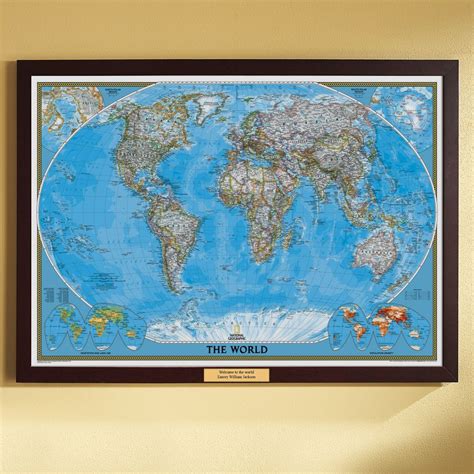 World Political Map Classic Poster Size And Framed With Personalized