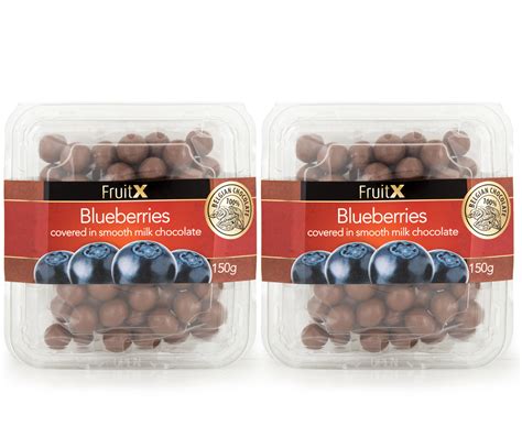 2 X Fruitx Blueberries Covered In Smooth Milk Chocolate 150g