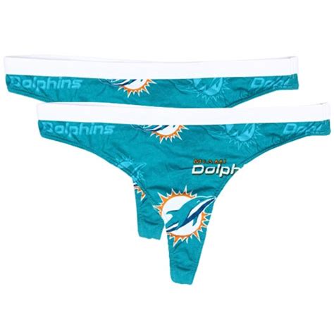 Miami Dolphins Women S 2 Pack Insider Thongs Aqua