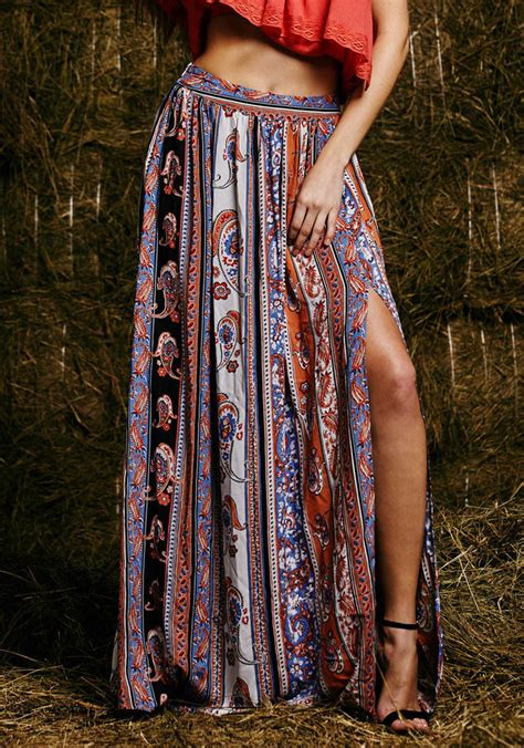 Womens Gypsy Boho Tribal Floral Skirt Maxi Summer Beach Long Casual Skirt Dress On Luulla