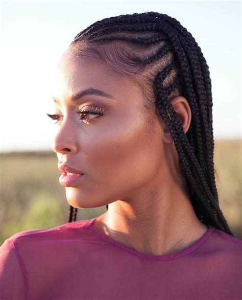 Highlights break up a pure brunette or black hair tone. 15 Best Collection of Straight Up Cornrows Hairstyles