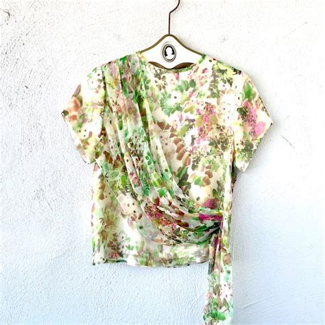 Floral Silk Top Etsy