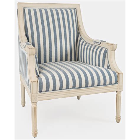 Jofran Mckenna Accent Chair Blue Stripe Furniture Barn Exposed
