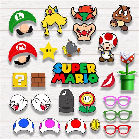 Super Mario Photo Booth Props | Super mario party, Super mario bros party, Super mario birthday 