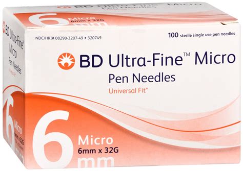 Bd Ultra Fine Micro 6mm X 32g Pen Needle 100 Count