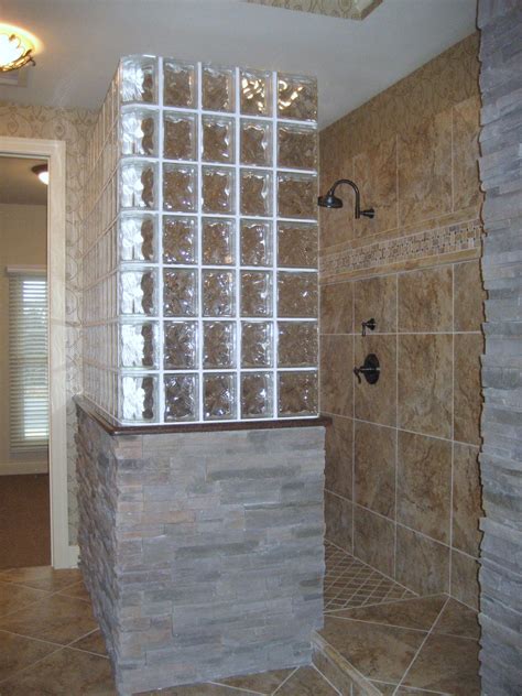 Pin By Lisa Perkins On Walk In Showers Glass Block Shower Shower