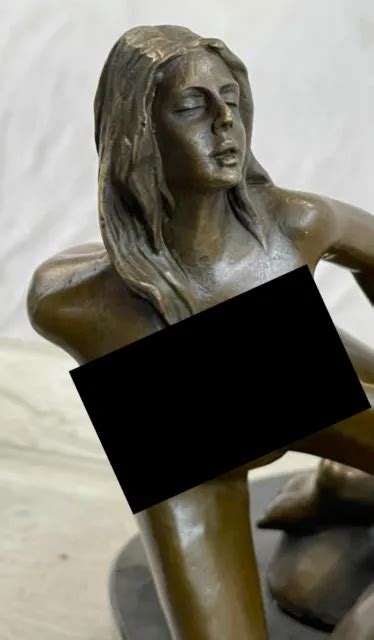 ART DECO EROTICO Nude Naked Woman Da Mavchi Bronzo Scultura Grande