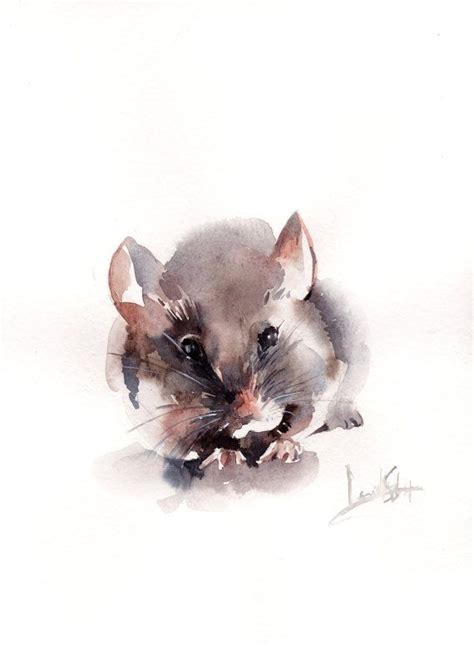 Oriignal Mouse Watercolor Painting Animals Painting Nursery Etsy