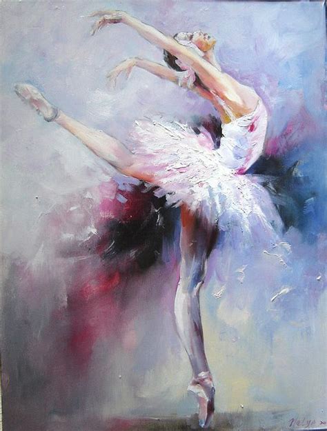 Buy Hand Painted Ballet Dancer Oil Painting Swan Lake