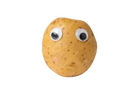 Premium Photo Raw Potato With Googly Eyes On Isolated White