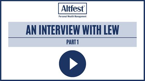 Interview With Barrons Hall Of Fame Advisor Lew Altfest Outlook
