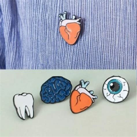 Buy 1pc Zinc Alloy Enamel Eye Teeth Brain Heart