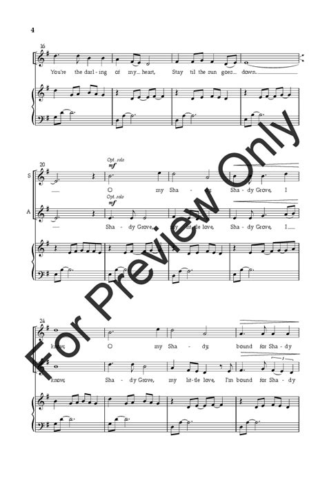 Shady Grove Ssaa Arr Tom Shelton Jw Pepper Sheet Music