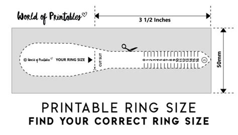 Ring Measurements Printable Chart