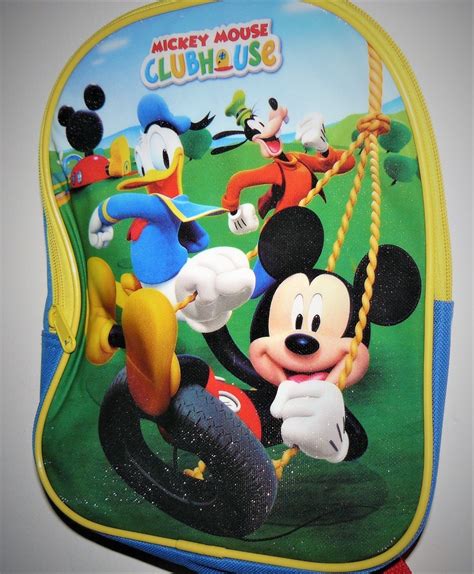 Disney Mickey Mouse Clubhouse School Backpack Donald Goofy 10 Inches