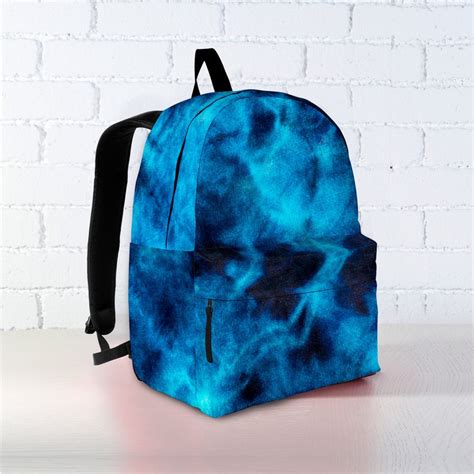 Blue Tie Dye Grunge Backpack Book Bag Shoulder Bag School Etsy