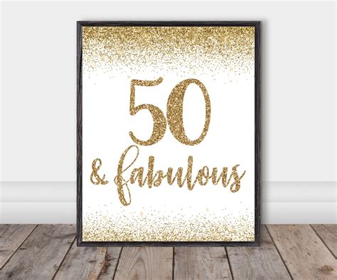 50 And Fabulous Banner Happy 50th Birthday Sign 50th Birthday Etsy