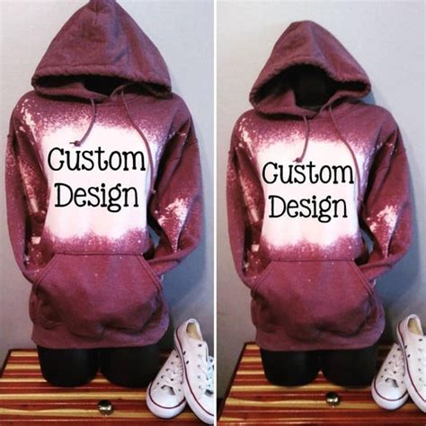 Blank Or Custom Designed Hoodie Distressed Hoodie Center Etsy