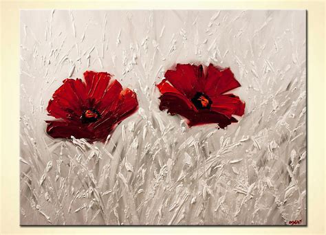 Here, we are going to teach you some easy. Painting for sale - red flowers painting on white ...