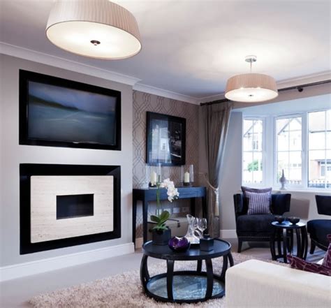 Recessed Flueless Gas Fireplace With Tv Above Image