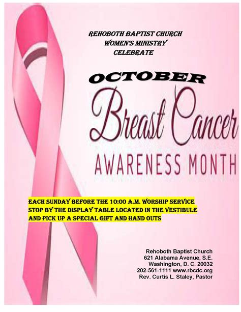 Breast Cancer Awareness Month Rehoboth Baptist Church