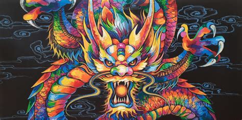 Best Colorful Dragon Art Painting On Canvas For Sale