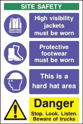 During new construction on buildings, roads, and other structures, site excavation is one of the earliest stages. Site Safety Multi purpose safety sign no.9 | Safety slogans
