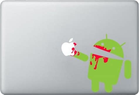 Android Droid Eating Bloody Apple Macbook Decal