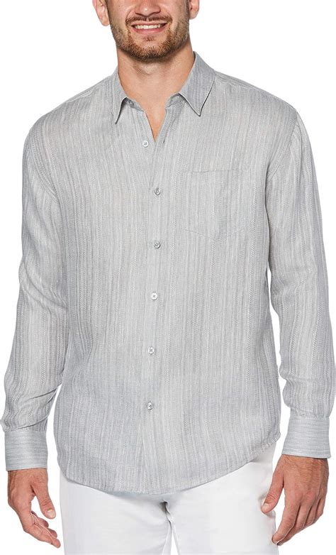 Cubavera Mens 100 Linen Textured Long Sleeve Shirt At Amazon Mens